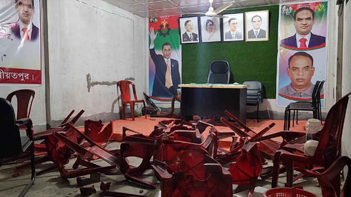 শরীয়তপুরে বিএনপির ২ গ্রুপে সংঘর্ষ, যুবদলের অফিস ভাঙচুর